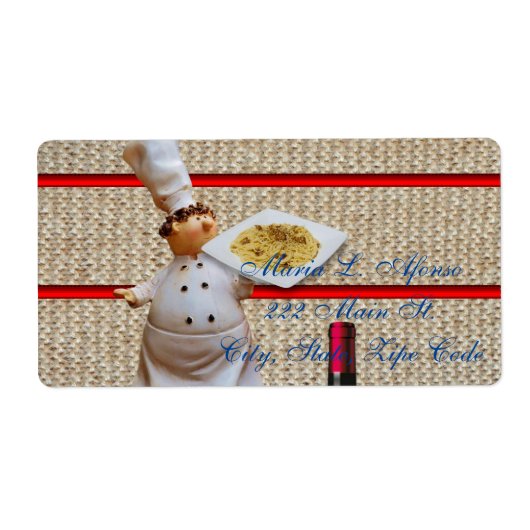 Adres Retourlabels Chef Wine Pasta Etiket (Voorkant)