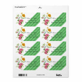 Adres Retourlabels Floral Green Stripes Etiket (Full Sheet)