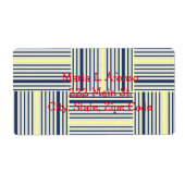 Adres Retourlabels Gele Blauwe Stripes Etiket (Voorkant)