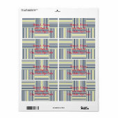 Adres Retourlabels Gele Blauwe Stripes Etiket (Full Sheet)