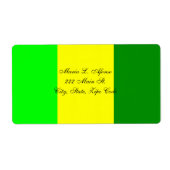 Adres Retourlabels Gele Groene Stripe Etiket (Voorkant)