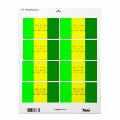 Adres Retourlabels Gele Groene Stripe Etiket (Full Sheet)