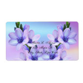 Adres Retourlabels Paars Flowers Floral Etiket (Voorkant)