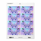 Adres Retourlabels Paars Flowers Floral Etiket (Full Sheet)