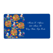 Adres Retourlabels Pizza Taarten Gefeliciteerd met Etiket (Voorkant)