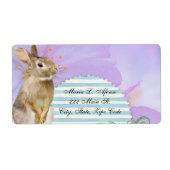 Adres Retourlabels Rabbit Blue Stripe Etiket (Voorkant)