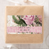 Adres Retourlabels Roze Rose Floral Etiket (Insitu)
