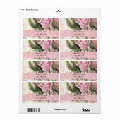 Adres Retourlabels Roze Rose Floral Etiket (Full Sheet)