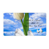 Adres Retourlabels White Doves Tulips Etiket (Voorkant)