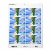 Adres Retourlabels White Doves Tulips Etiket (Full Sheet)