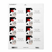 Adres Retourlabels White Teddy Bear Floral Etiket (Full Sheet)