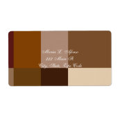 Adres Return Labels Bruin Squares (Voorkant)