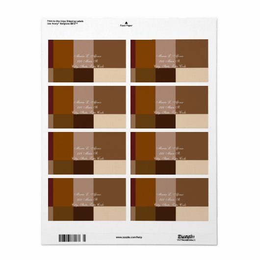 Adres Return Labels Bruin Squares (Full Sheet)