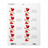 Adres Return Labels Lady Bugs Floral (Full Sheet)
