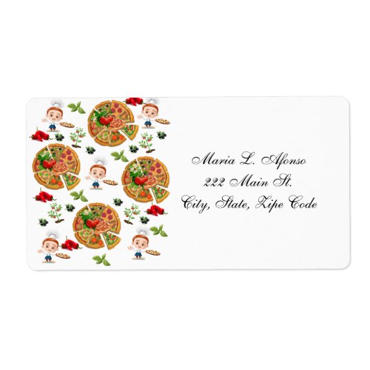 Adres Return Labels Pizza Pie Oliving (Voorkant)