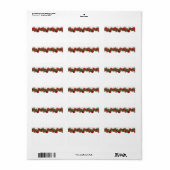 Adres rode en groene feestbommen en Ornamenten Etiket (Full Sheet)