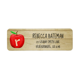Adres rood Apple Monogram Etiket