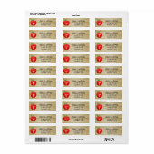 Adres rood Apple Monogram Etiket (Full Sheet)