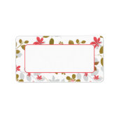 Adres: Rood bruine bladeren Etiket (Voorkant)