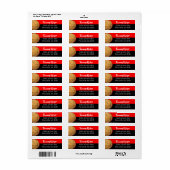 Adres rood en zwart Basketball Etiket (Full Sheet)