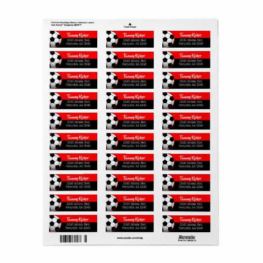 Adres rood en zwart etiket (Full Sheet)