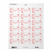 Adres rood Snowflake-bord Etiket (Full Sheet)