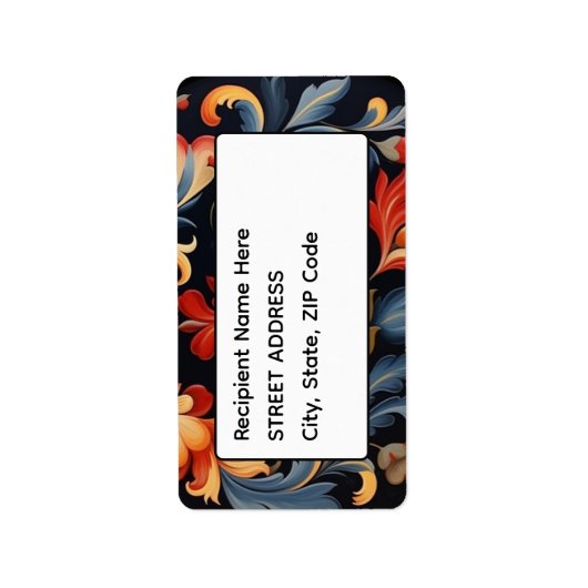 Adres Rosepaint Rosemaling 1 van 6 Etiket (Voorkant)