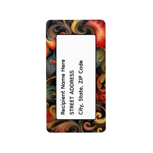 Adres Rosepaint Rosemaling 2 van 6 Etiket (Voorkant)