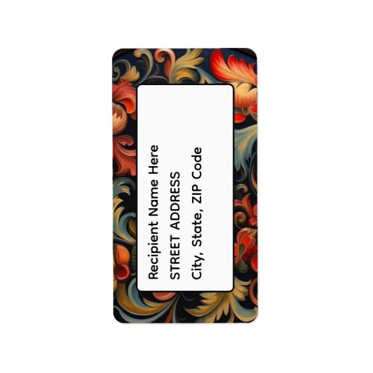 Adres Rosepaint Rosemaling 6 van 6 Etiket (Voorkant)