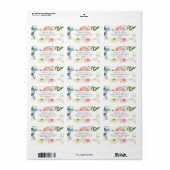 Adres roze en witte Floral Arrangement Etiket (Full Sheet)