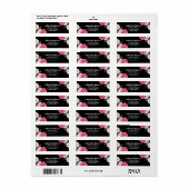 Adres Roze Wit Rozen Ballerina Bloemen Zwart Etiket (Full Sheet)