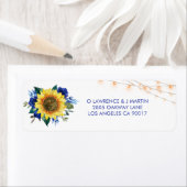 Adres Rustic Sunflower Blue Floral Lights Etiket (Insitu)