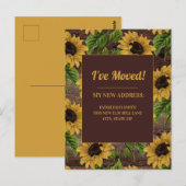 Adres Rustic Wood Country Sunflower Briefkaart (Voorkant / Achterkant)
