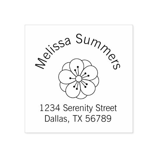 Adres Sakura Cherry Blossom Flower Arch Rubberstempel (Afrduk)