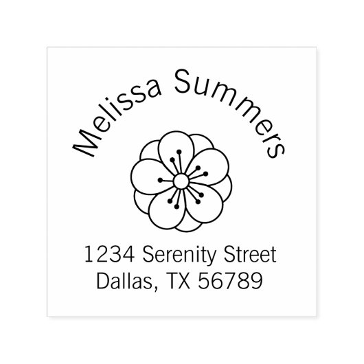 Adres Sakura Cherry Blossom Flower Arch Zelfinktende Stempel (Design)