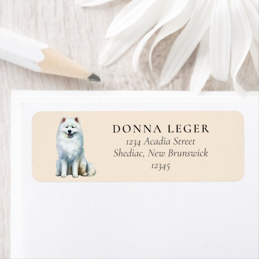 Adres Samoyed Dog Etiket (Insitu)