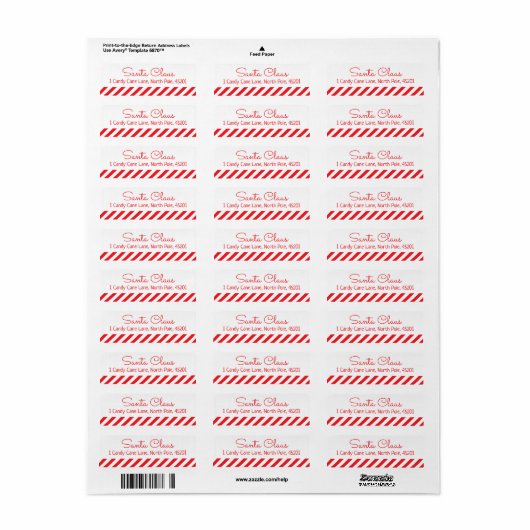 Adres Santa Claus Label (Full Sheet)