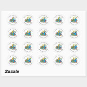 Adres Sesamstraat Vrienden Baby shower Ronde Sticker (Vel)