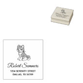 Adres Shiba Inu Puppy Dog Rubberstempel (Gestempeld)
