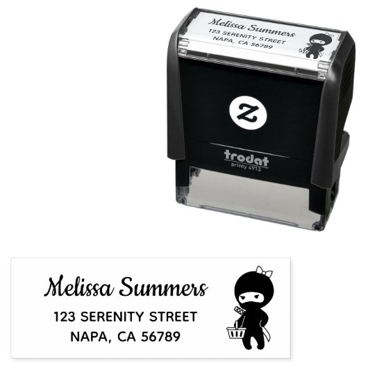 Adres Shopping Ninja Girl Zelfinktende Stempel (In situ)