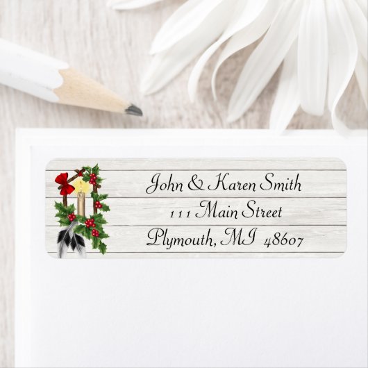 Adres Sneeuw en kerstboom Etiket (Insitu)