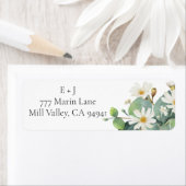 Adres sticker botanische eucalyptus daisy thema (Insitu)