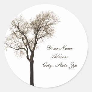 Adres Sticker - kale boom silhouet