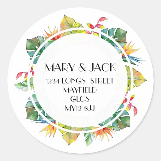 ADRES STICKER TROPICAL (Voorkant)