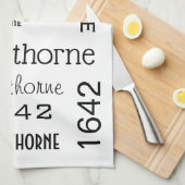 Adres & straatnaam Persoonlijk wit Theedoek (Quarter Fold)