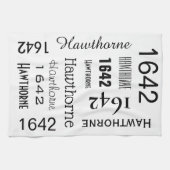 Adres & straatnaam Persoonlijk wit Theedoek (Horizontaal)