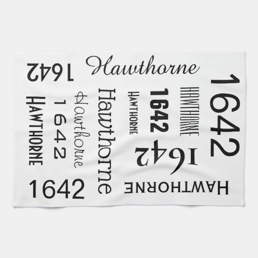 Adres & straatnaam Persoonlijk wit Theedoek (Horizontaal)