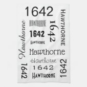 Adres & straatnaam Persoonlijk wit Theedoek (Verticaal)