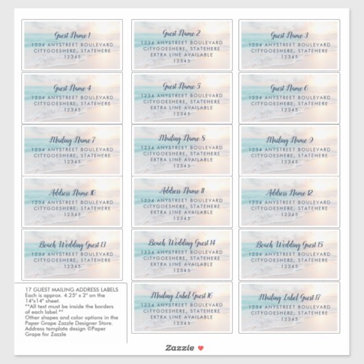 Adres strandgast sticker (Vel)