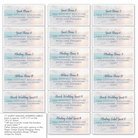 Adres strandgast sticker (Voorkant)